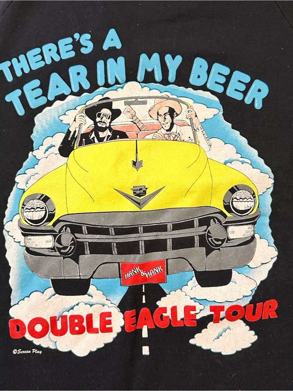 VTG 80s Hank Williams There’s A Tear In My Beer Double Eagle Tour Sweatshirt XXL - Picture 3 of 10